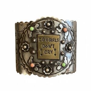 Cowgirls Don't Cry Silver and stones Cuff  Bracelet